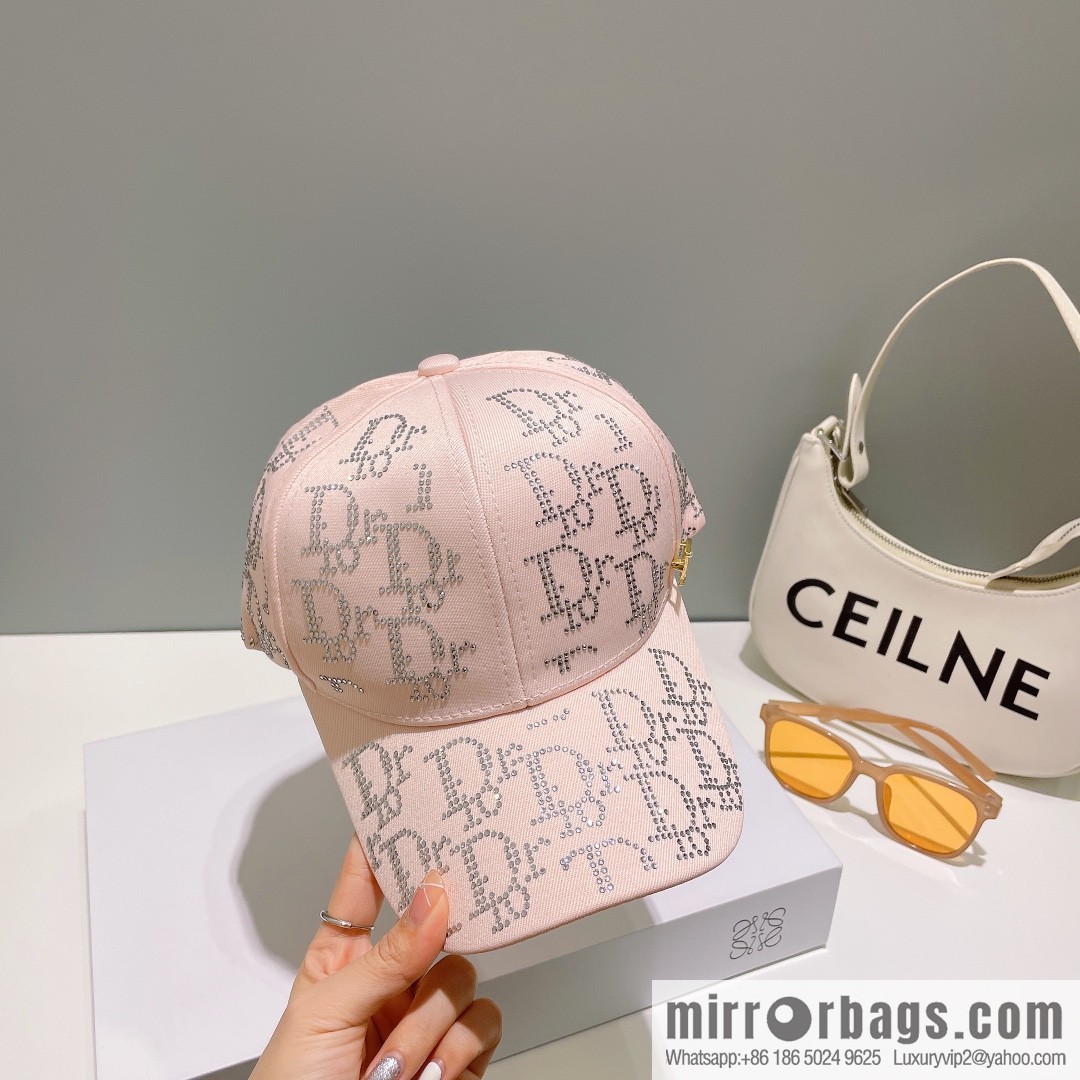 Dior full diamond logo unisex baseball cap