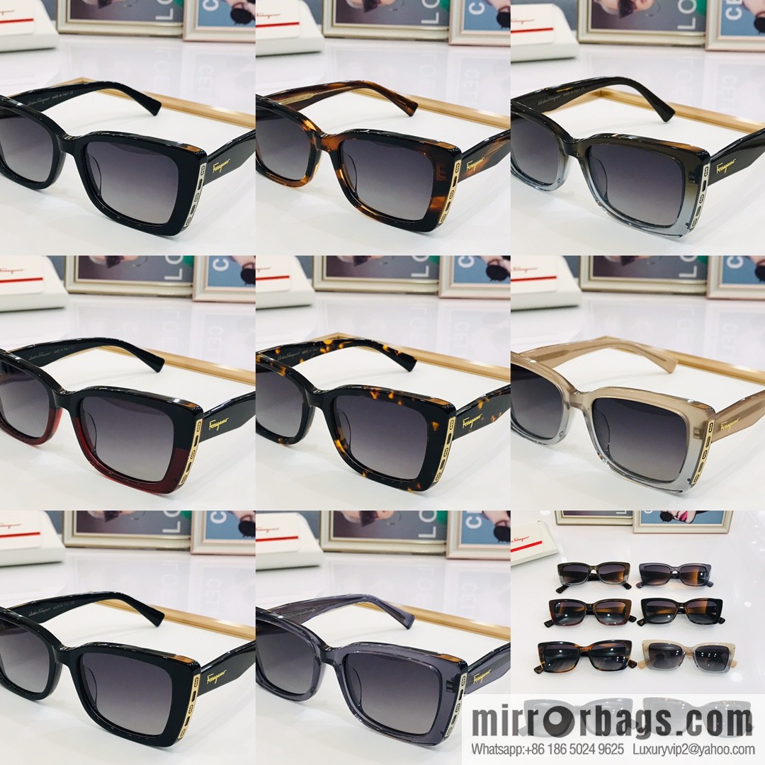 Ferragamo logo temple unisex sunglasses