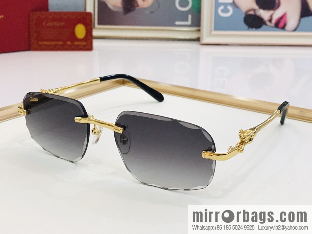 Cartier fashion casual rimless unisex sunglasses