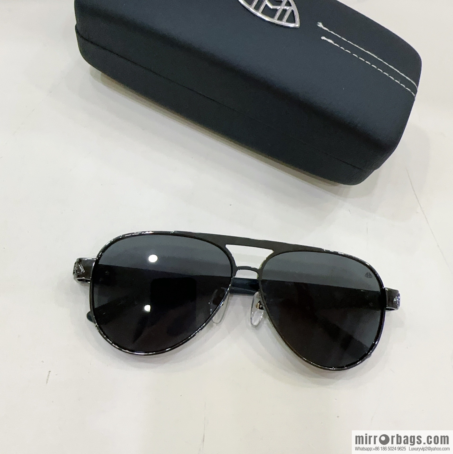 Maybach men's round-frame sunglasses