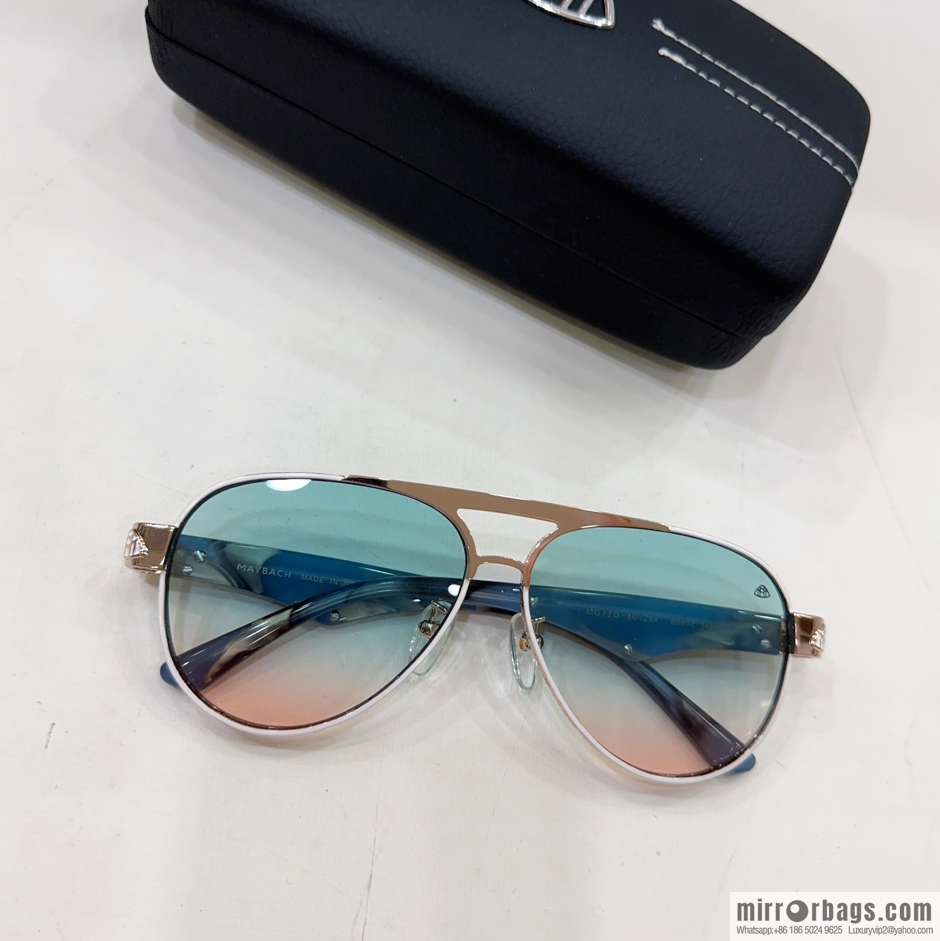 Maybach men's round-frame sunglasses