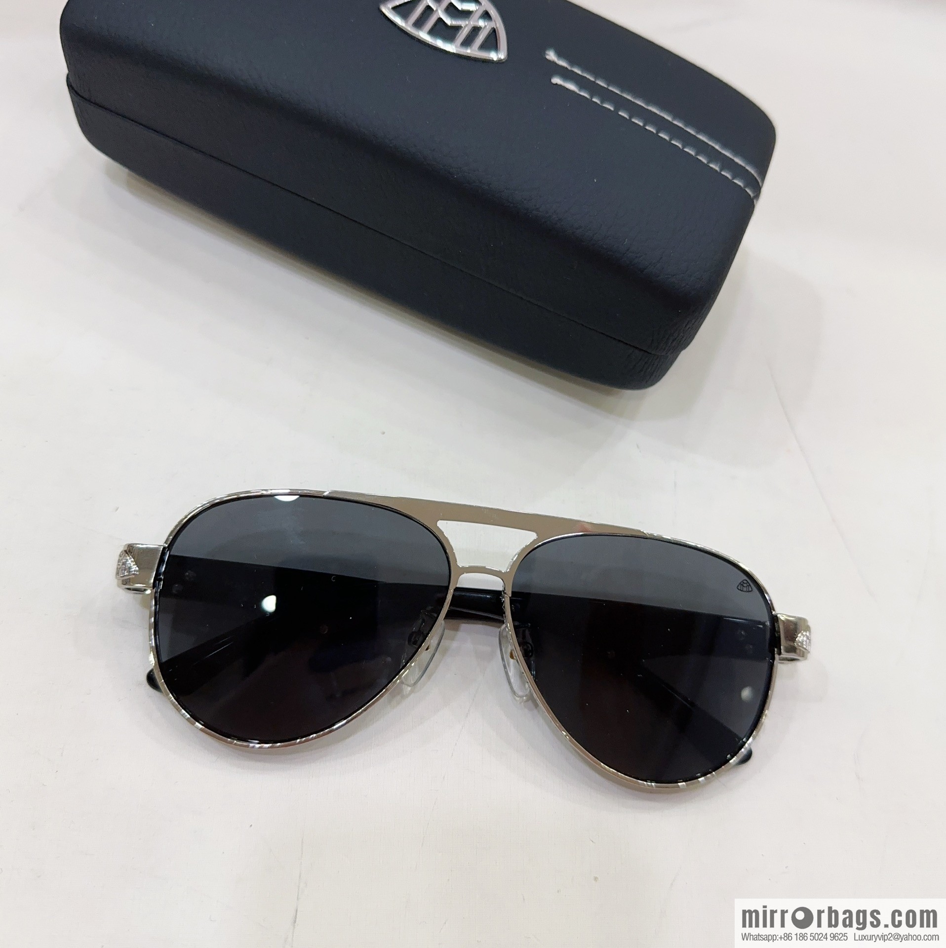 Maybach men's round-frame sunglasses