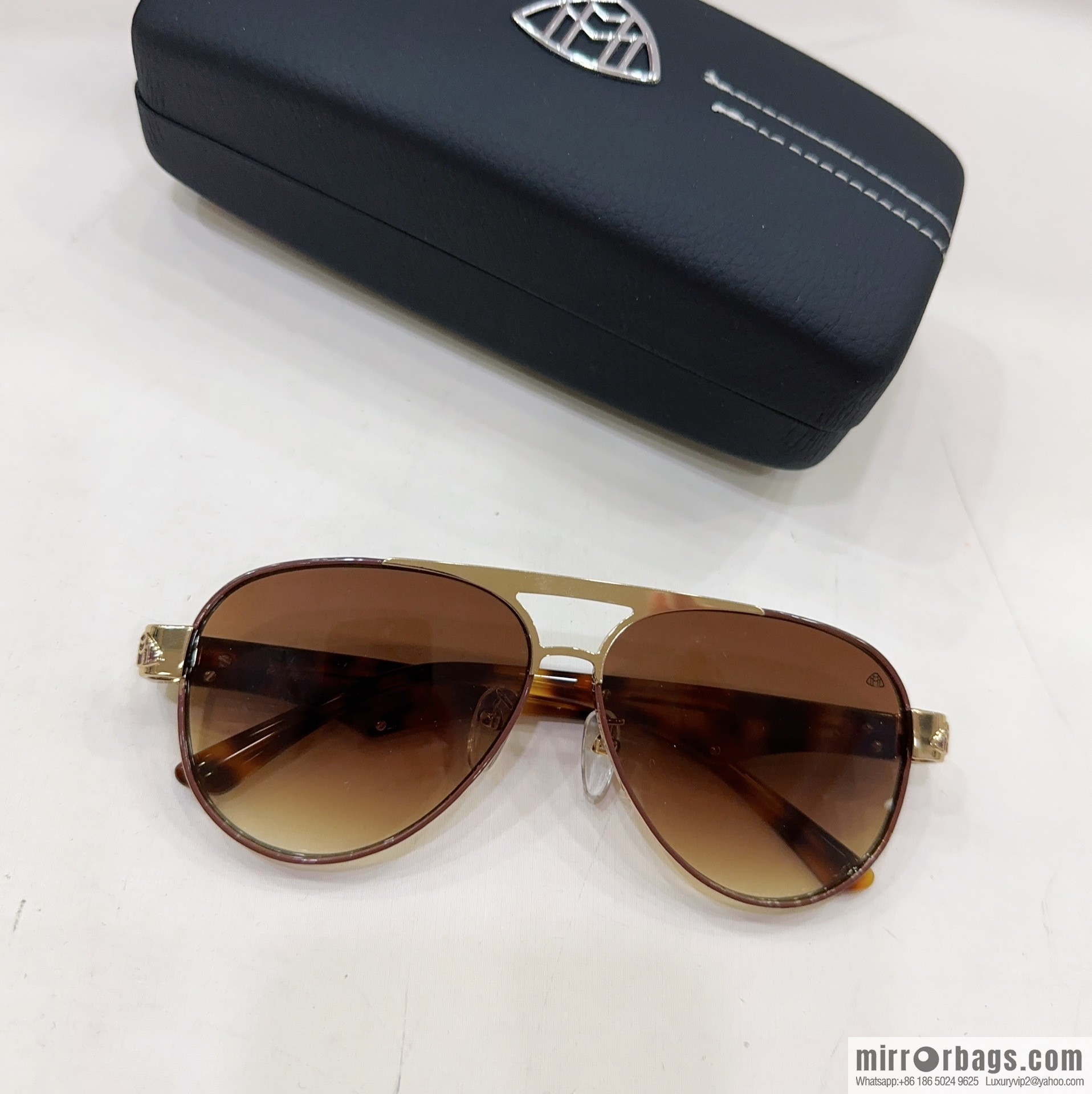 Maybach men's round-frame sunglasses