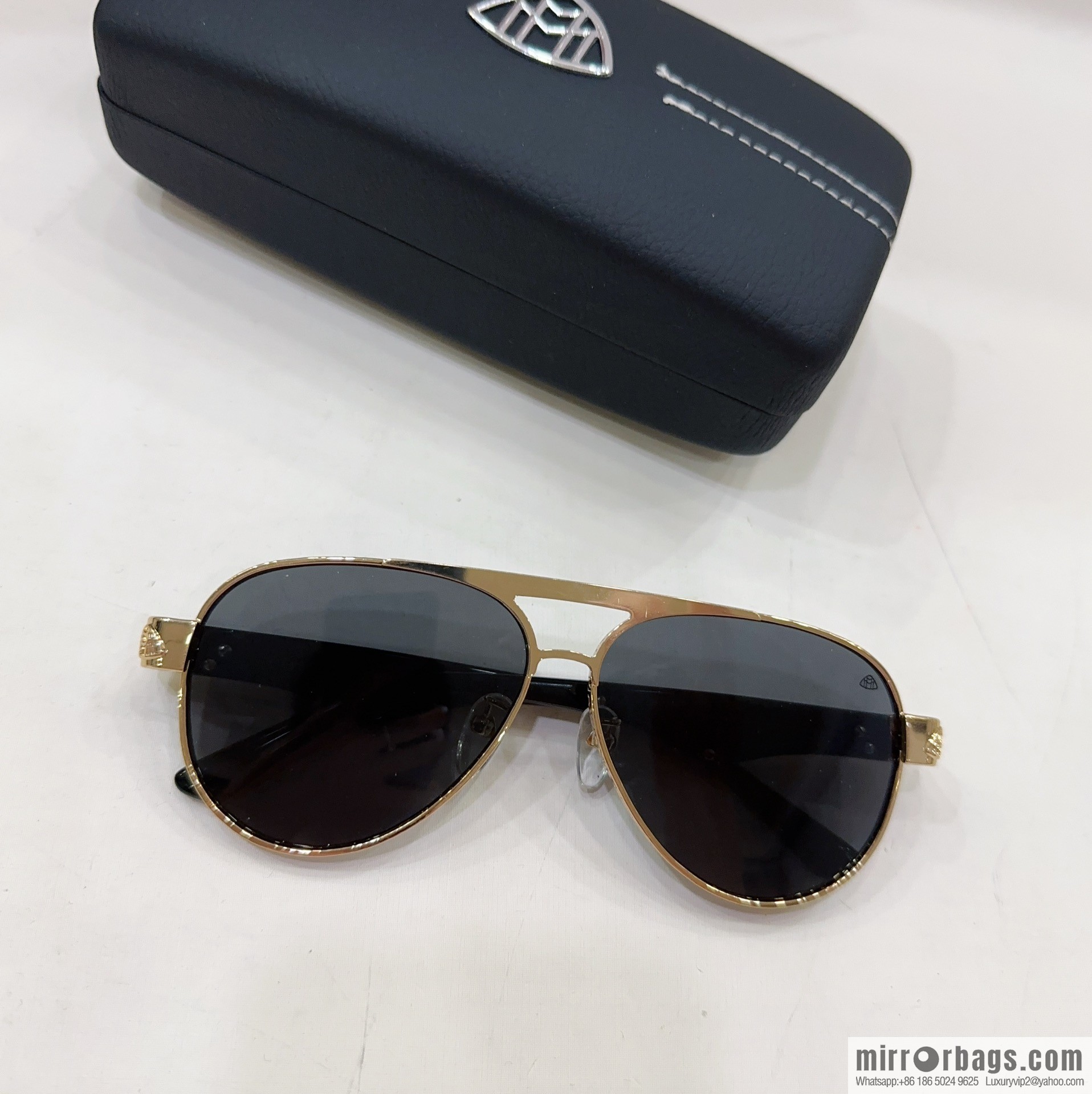Maybach men's round-frame sunglasses