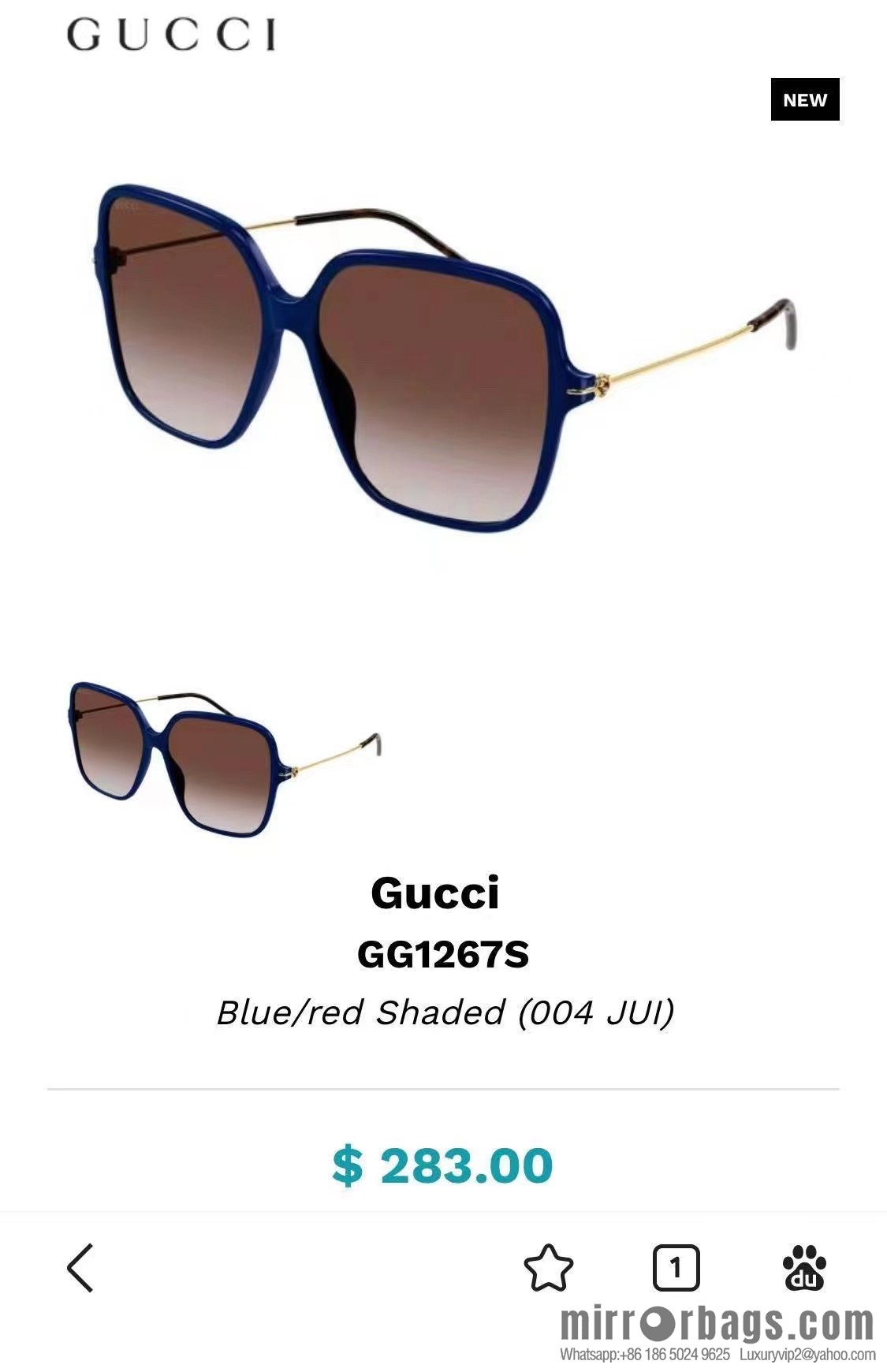GUCCI Gucci square unisex sunglasses