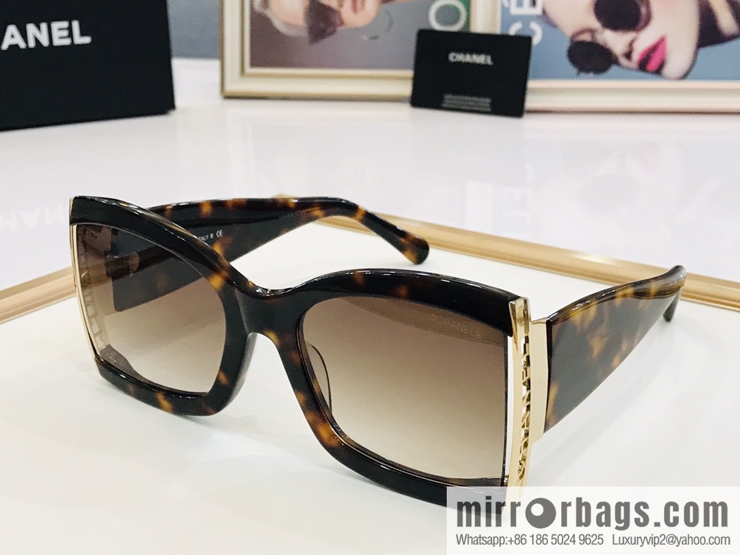Chanel Hollow Large Frame Women's Sunglasses
