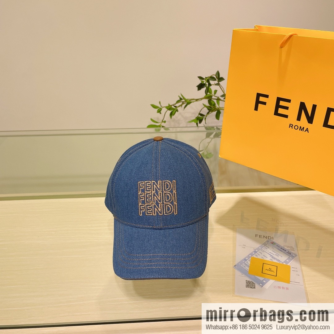 FENDI Fendi's new washed denim baseball cap