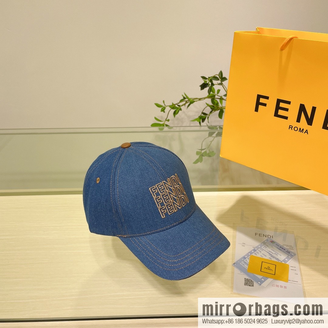 FENDI Fendi's new washed denim baseball cap