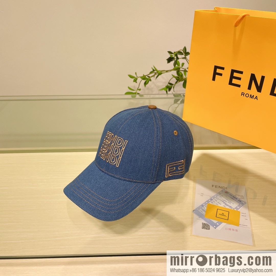 FENDI Fendi's new washed denim baseball cap