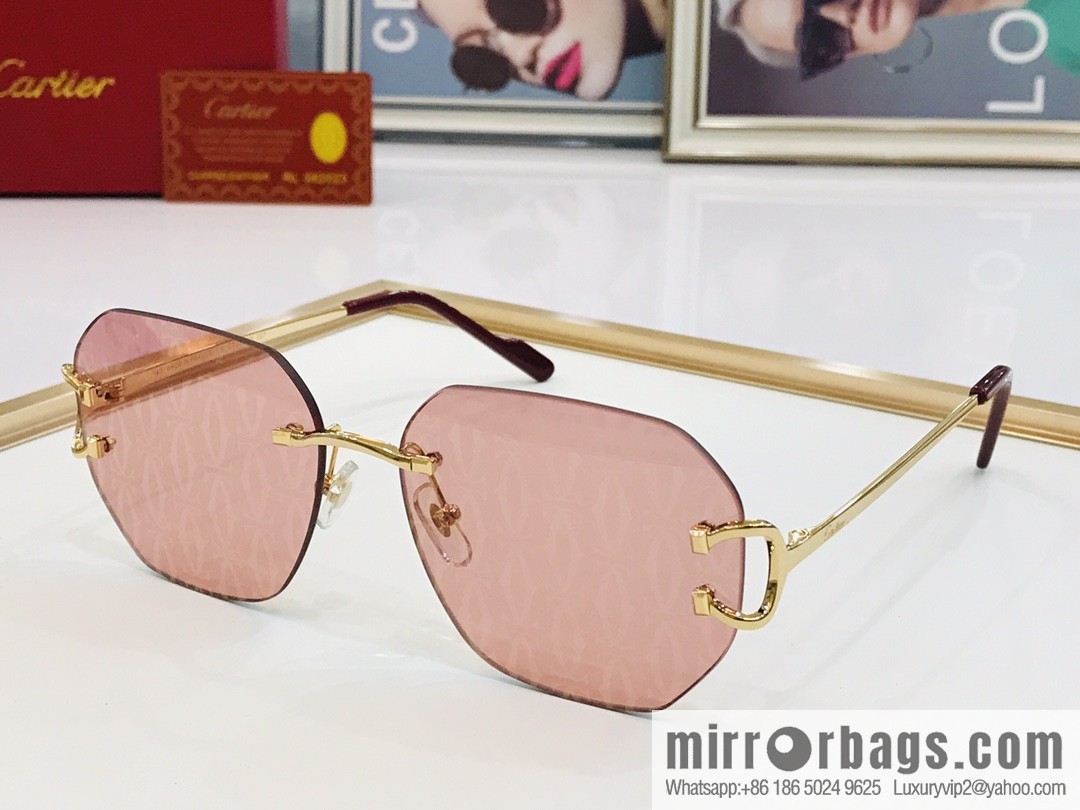 Cartier rimless unisex sunglasses