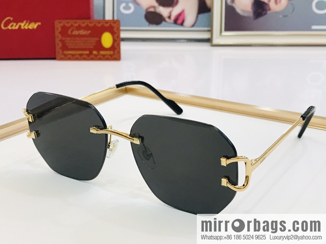 Cartier rimless unisex sunglasses