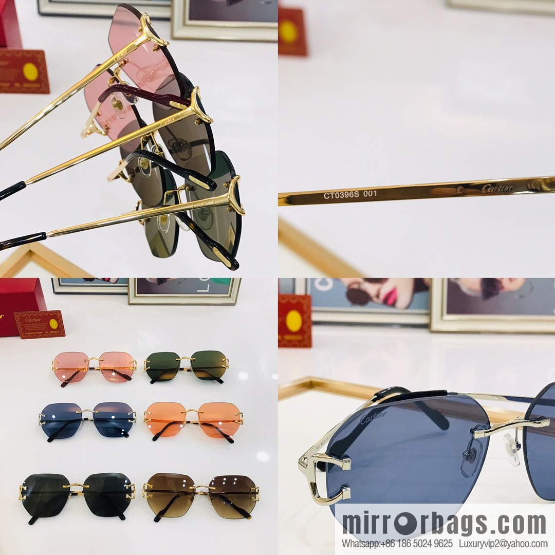 Cartier rimless unisex sunglasses