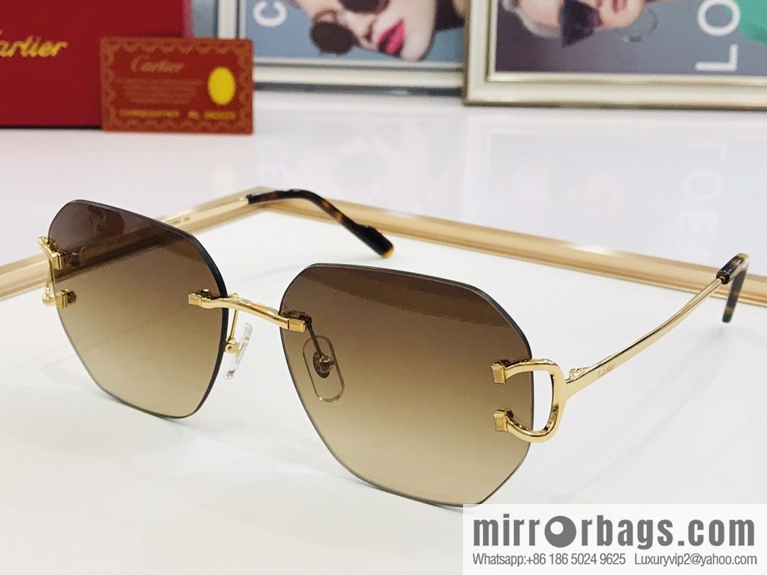 Cartier rimless unisex sunglasses