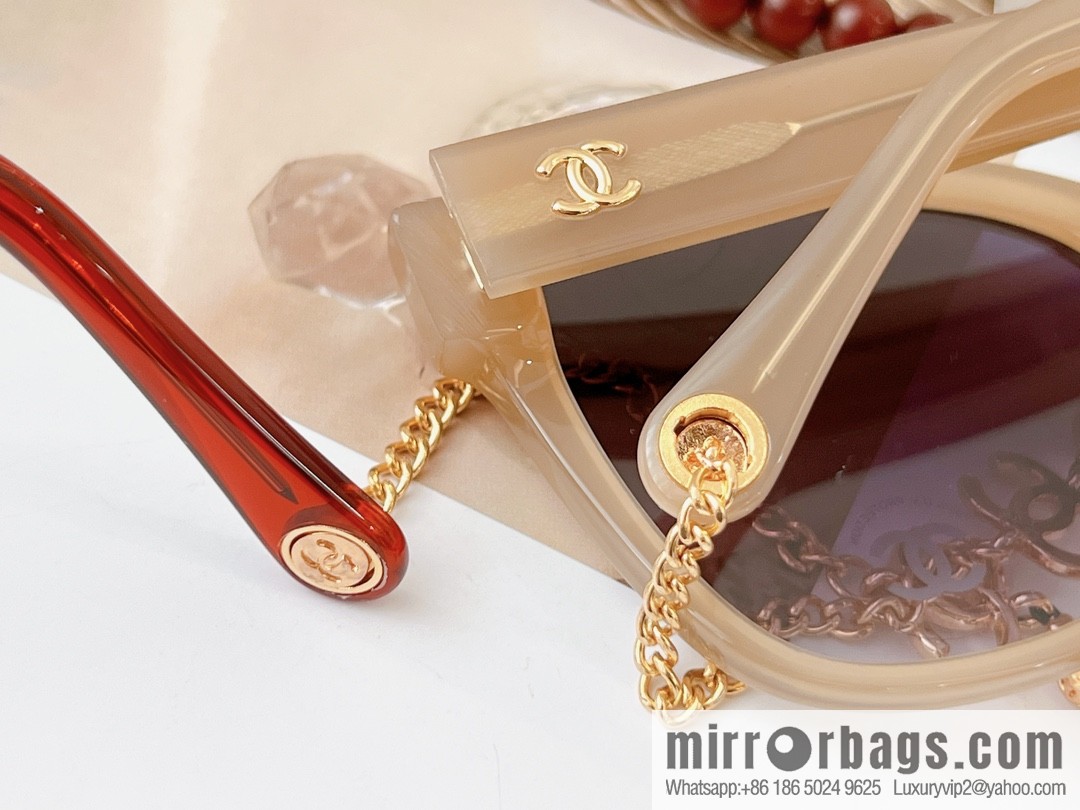 Chanel pearl chain women's sunglasses