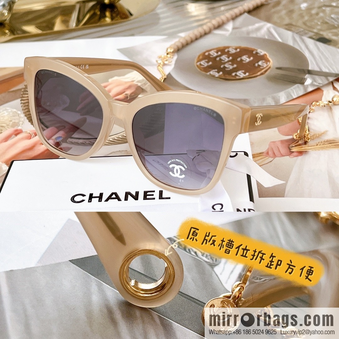 Chanel pearl chain women's sunglasses