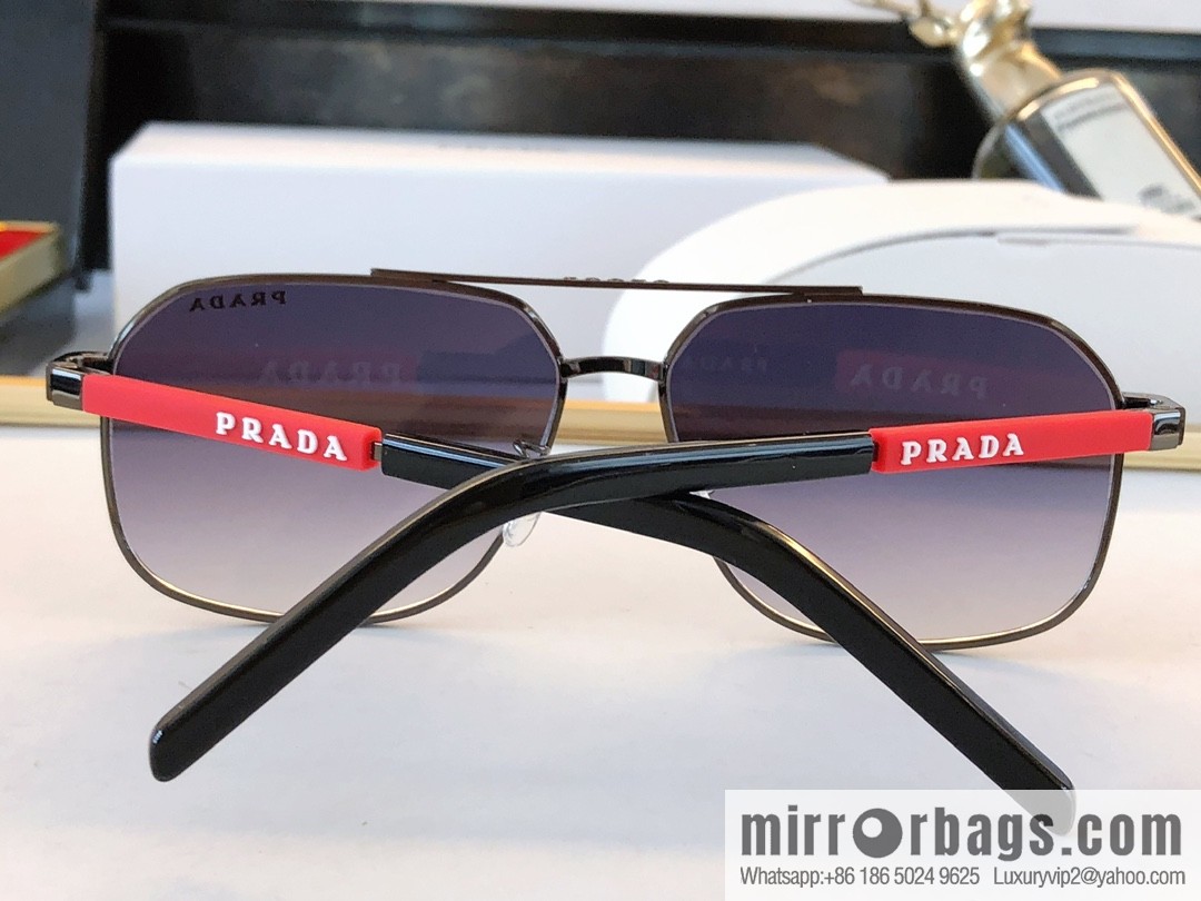 PRADA three-dimensional lettering engraved unisex sunglasses
