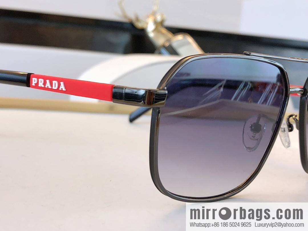 PRADA three-dimensional lettering engraved unisex sunglasses
