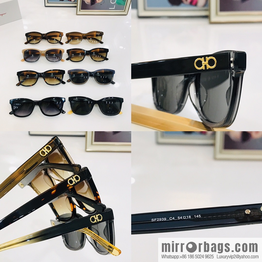 Ferragamo logo temple sunglasses