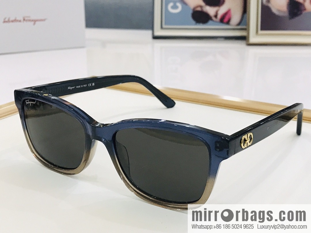Ferragamo logo temple sunglasses