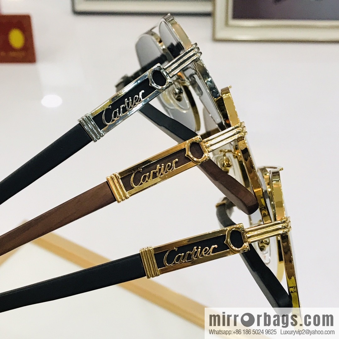 Cartier Metal Frame Unisex Sunglasses