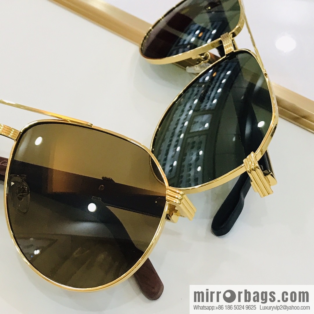Cartier Metal Frame Unisex Sunglasses