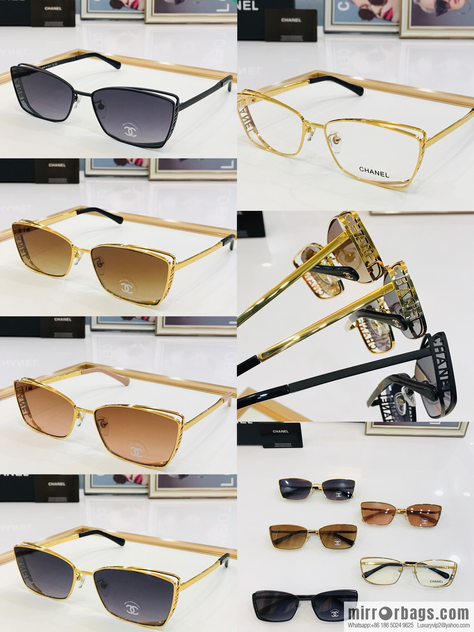 Chanel hollow frame women's sunglasses