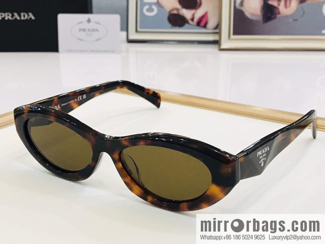 Prada oval frame women's sunglasses