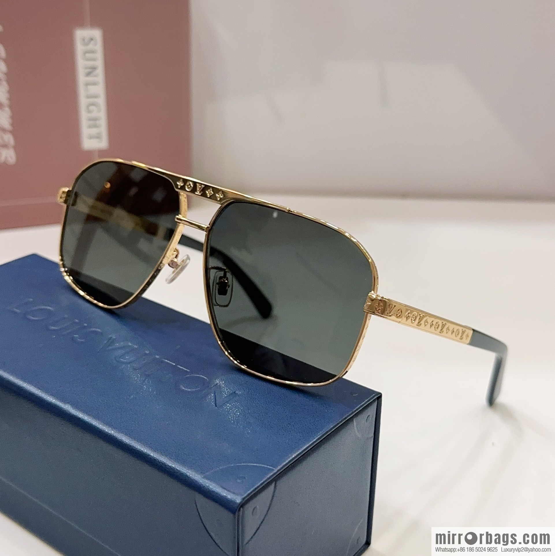 LV Louis Vuitton Square Unisex Sunglasses
