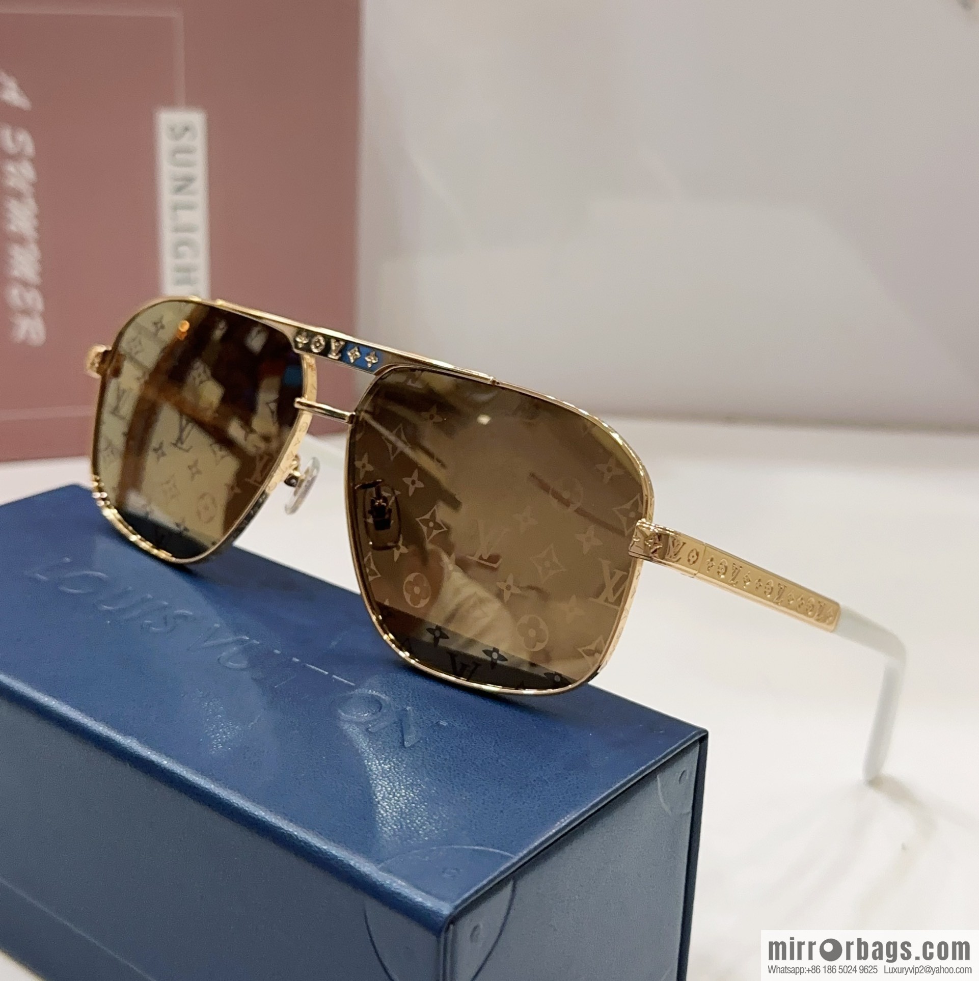 LV Louis Vuitton Square Unisex Sunglasses