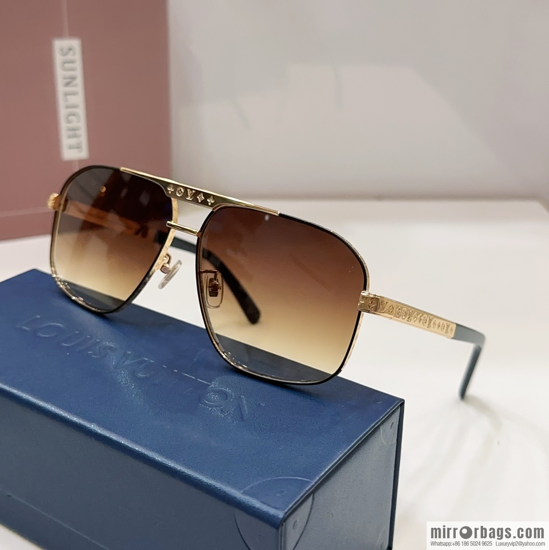 LV Louis Vuitton Square Unisex Sunglasses
