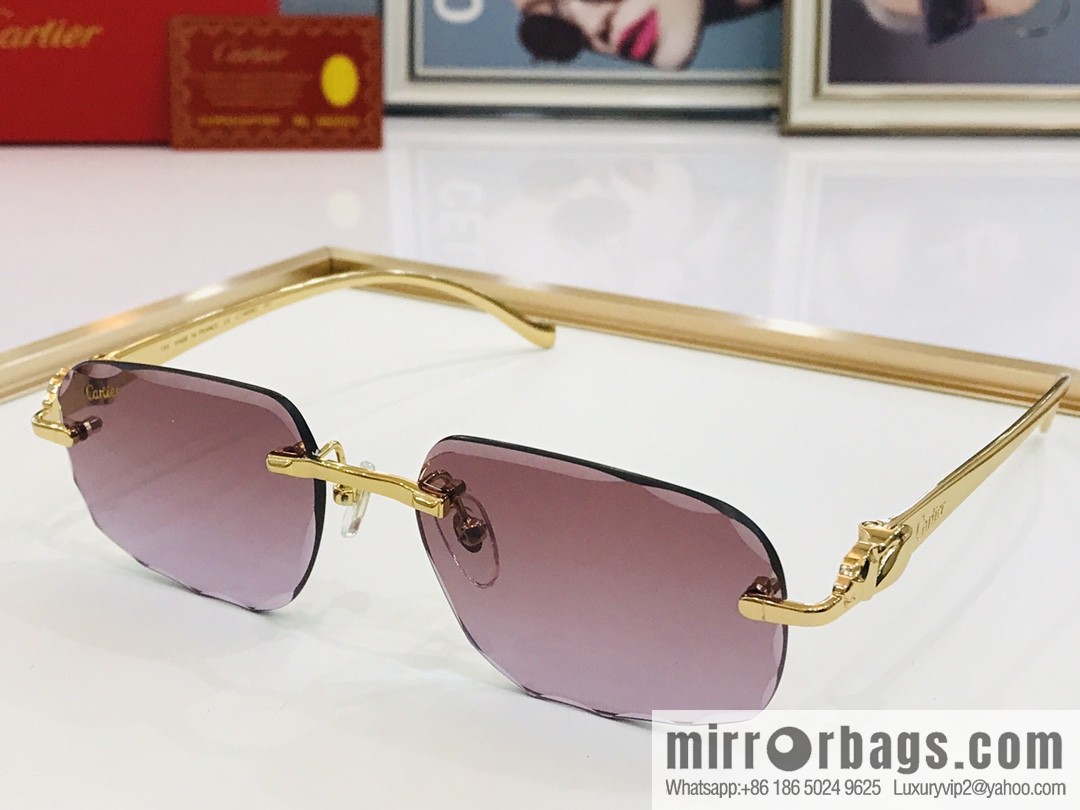 Cartier Frameless Trimmed Unisex Sunglasses