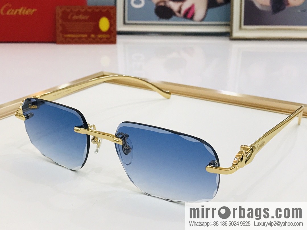 Cartier Frameless Trimmed Unisex Sunglasses