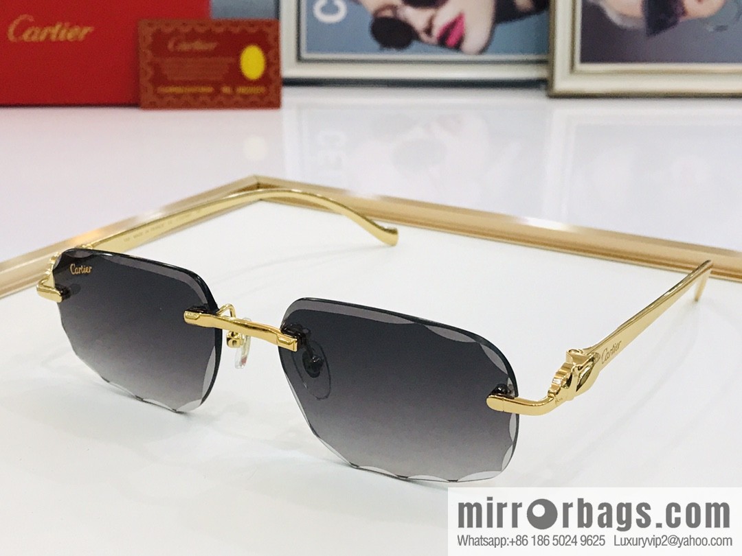 Cartier Frameless Trimmed Unisex Sunglasses