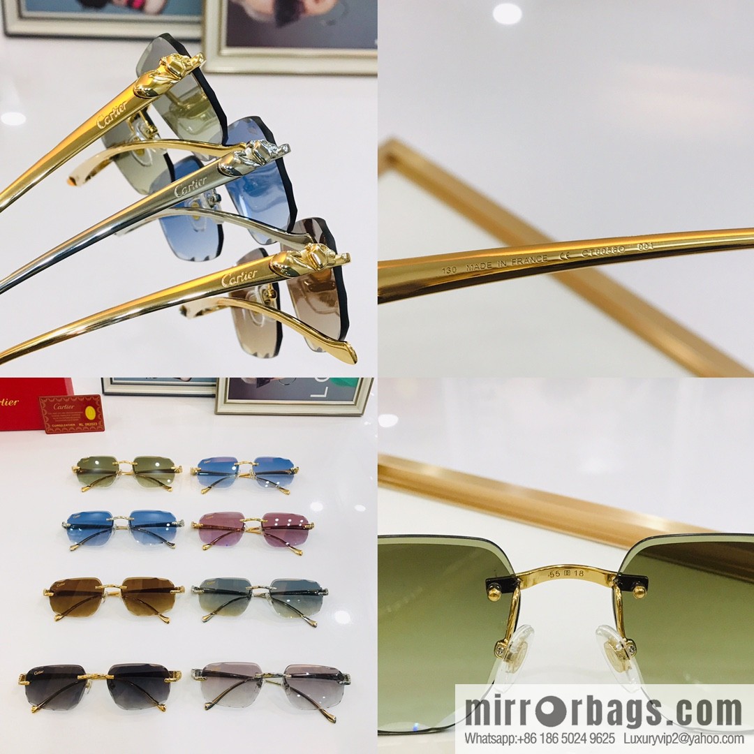 Cartier Frameless Trimmed Unisex Sunglasses
