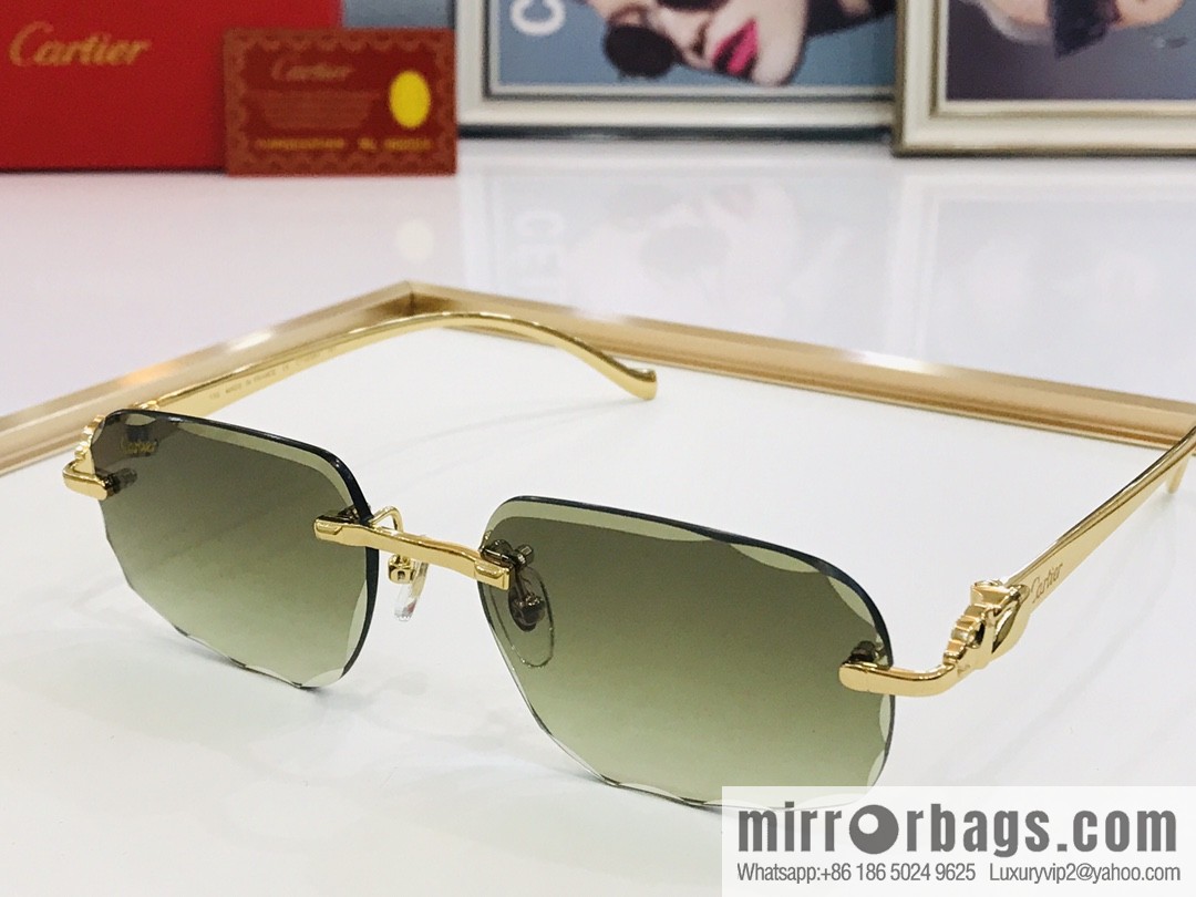 Cartier Frameless Trimmed Unisex Sunglasses