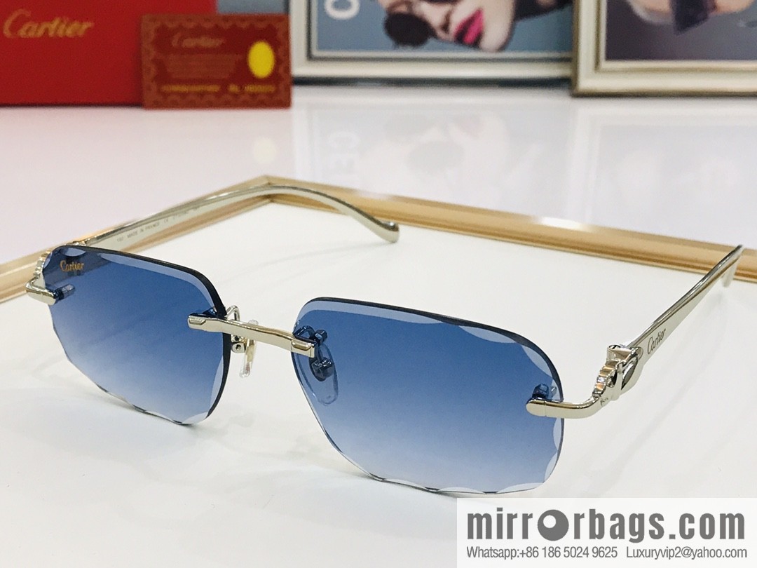 Cartier Frameless Trimmed Unisex Sunglasses