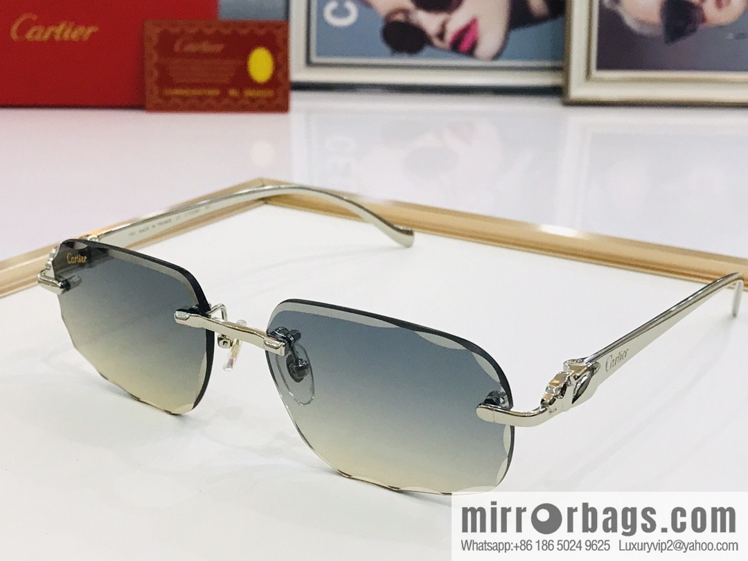Cartier Frameless Trimmed Unisex Sunglasses