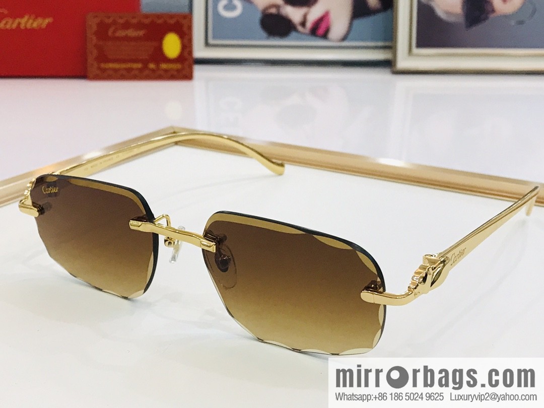 Cartier Frameless Trimmed Unisex Sunglasses