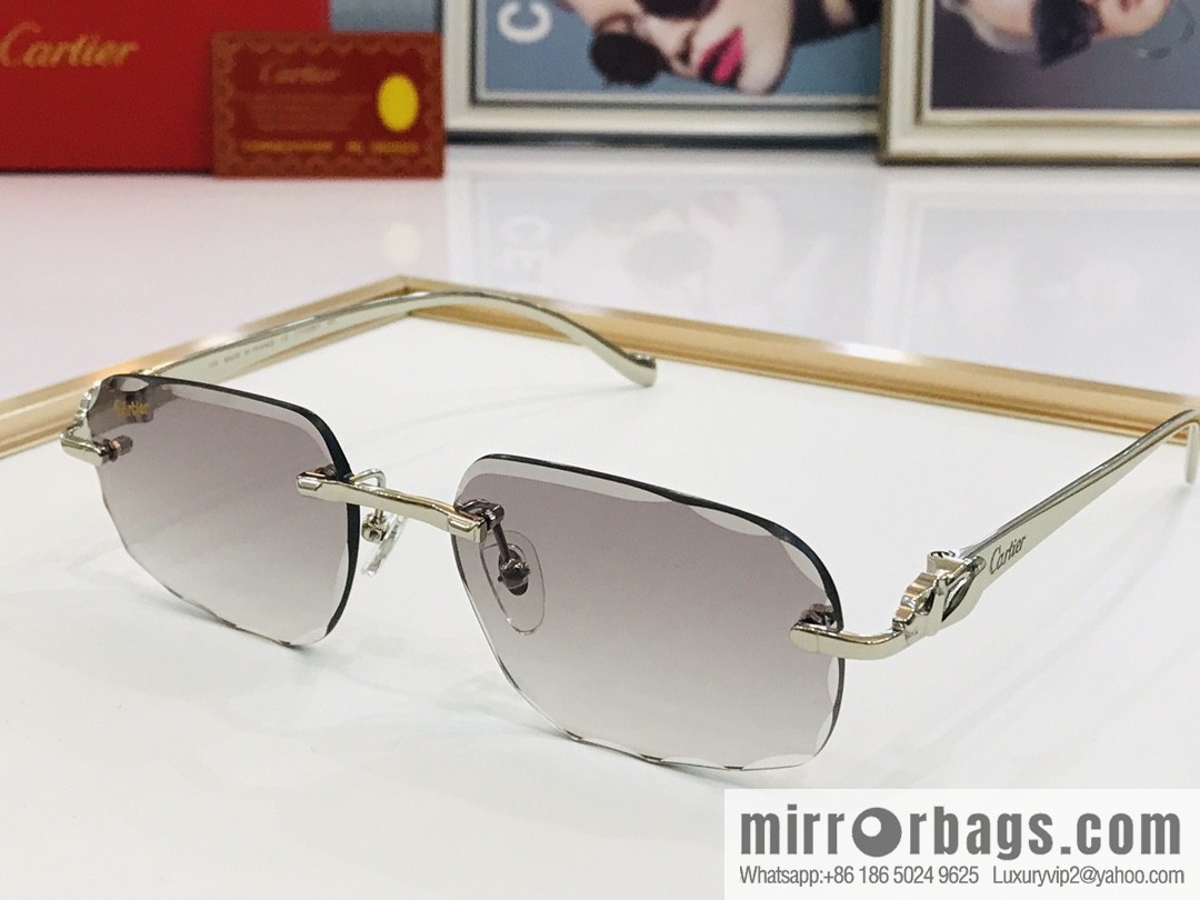 Cartier Frameless Trimmed Unisex Sunglasses