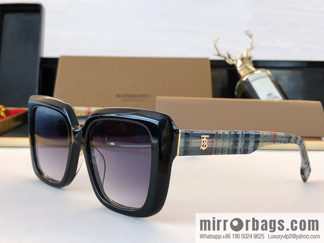 Burberry Burberry temple three-dimensional plaid women's sunglasses