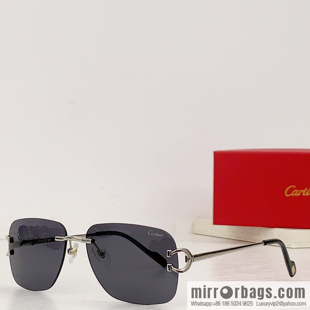 Cartier Metal Frameless Unisex Sunglasses