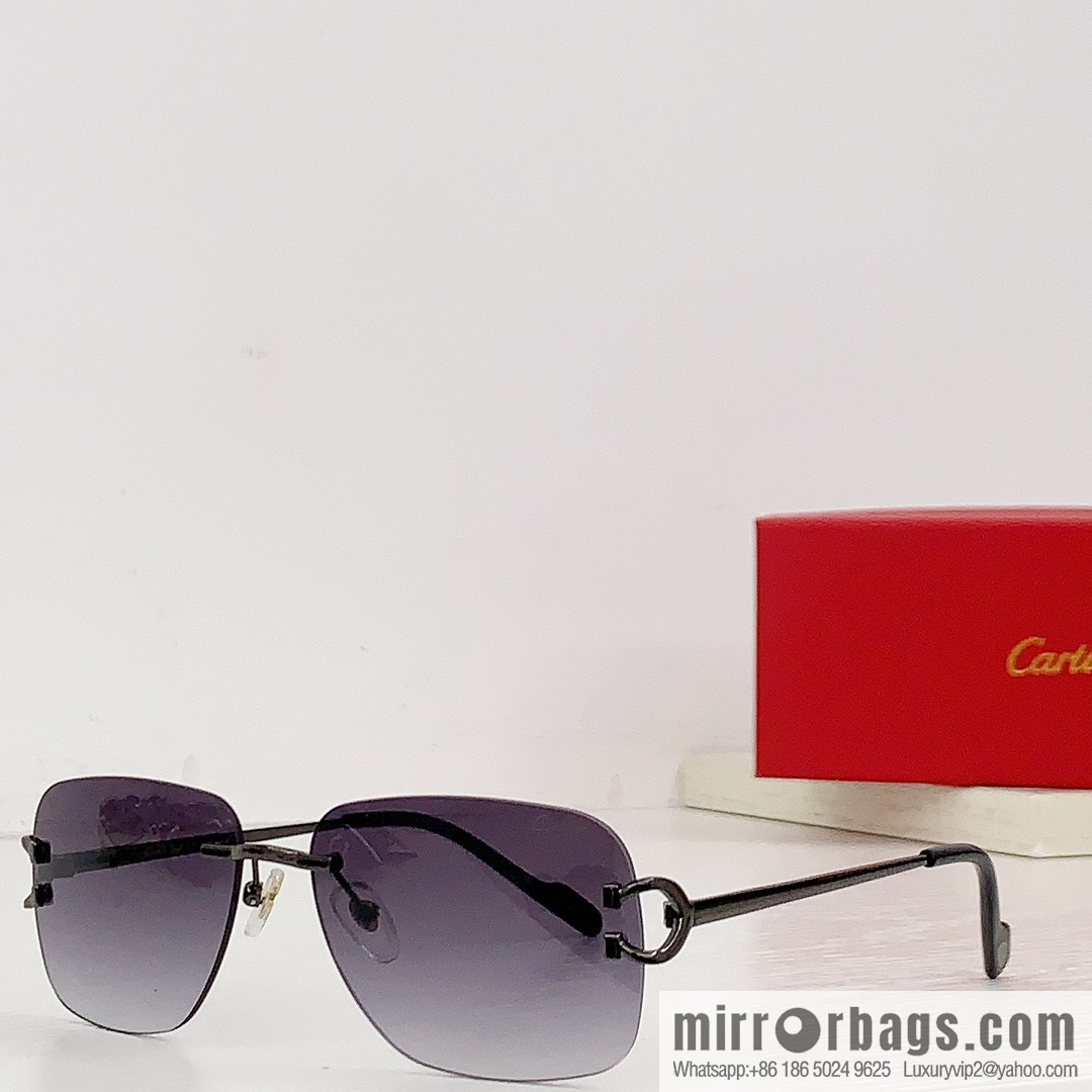 Cartier Metal Frameless Unisex Sunglasses