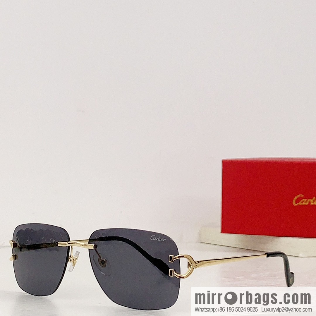 Cartier Metal Frameless Unisex Sunglasses