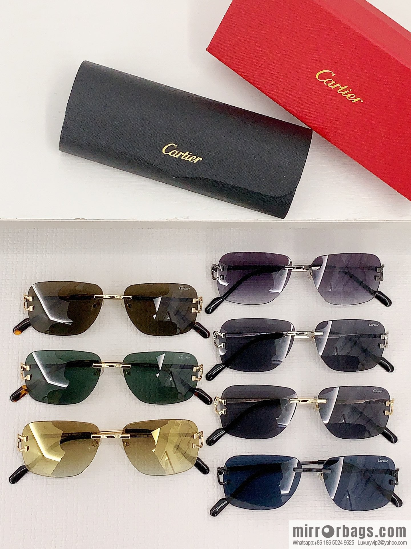 Cartier Metal Frameless Unisex Sunglasses