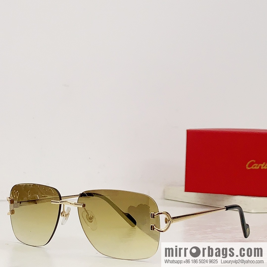 Cartier Metal Frameless Unisex Sunglasses