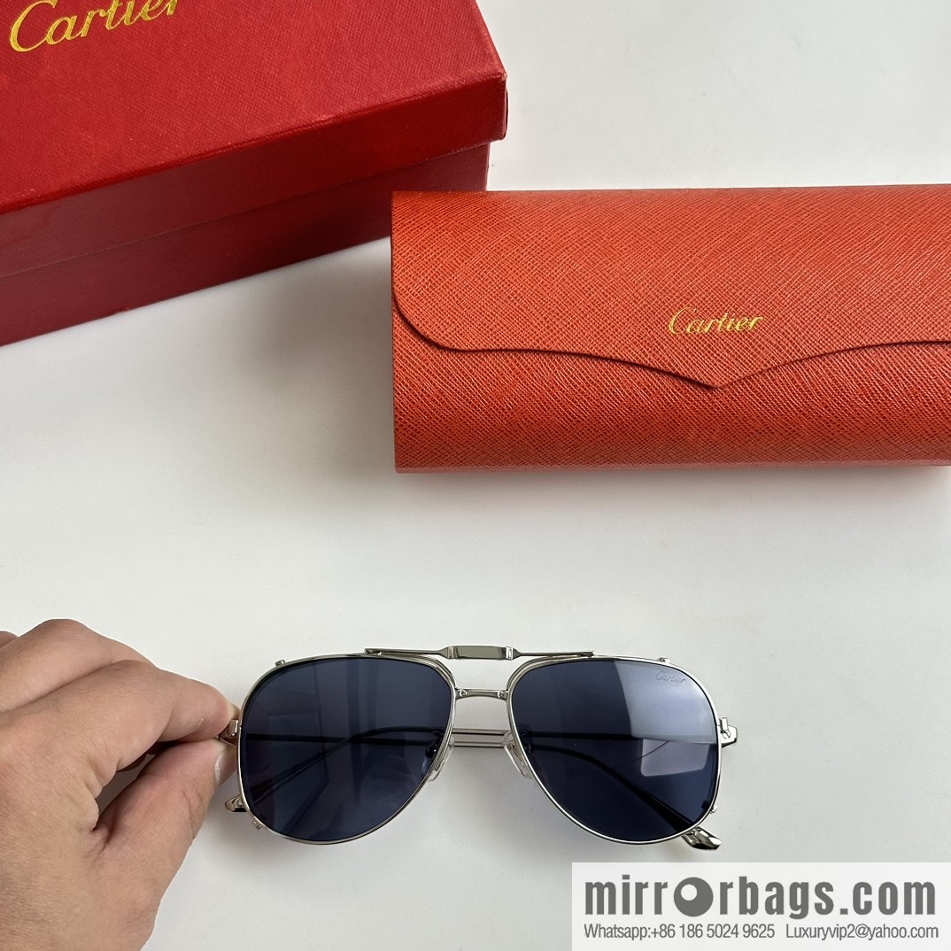 Cartier Metal Frame Unisex Sunglasses Cartier