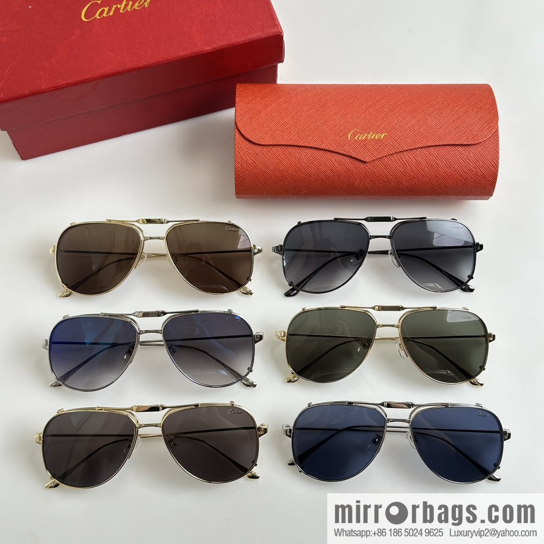 Cartier Metal Frame Unisex Sunglasses Cartier