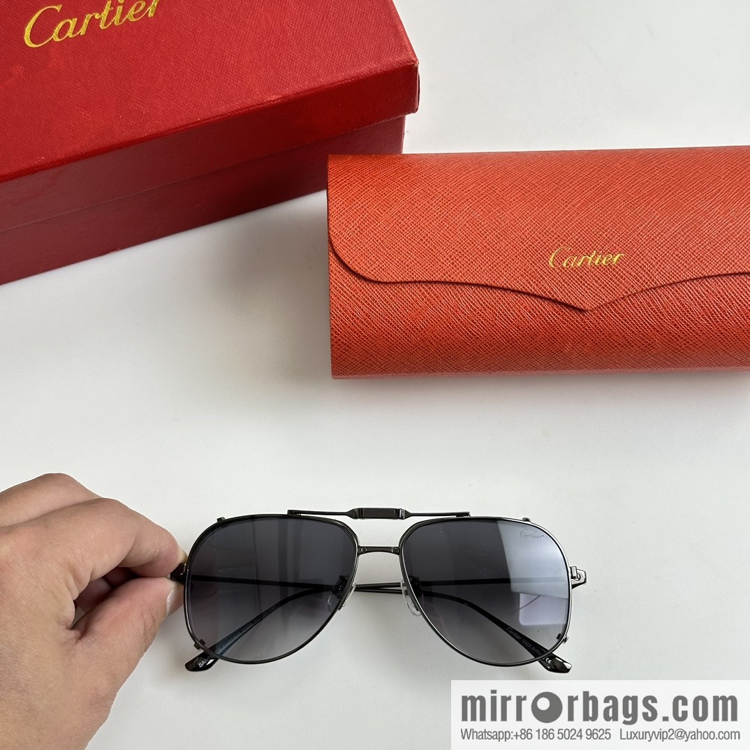 Cartier Metal Frame Unisex Sunglasses Cartier