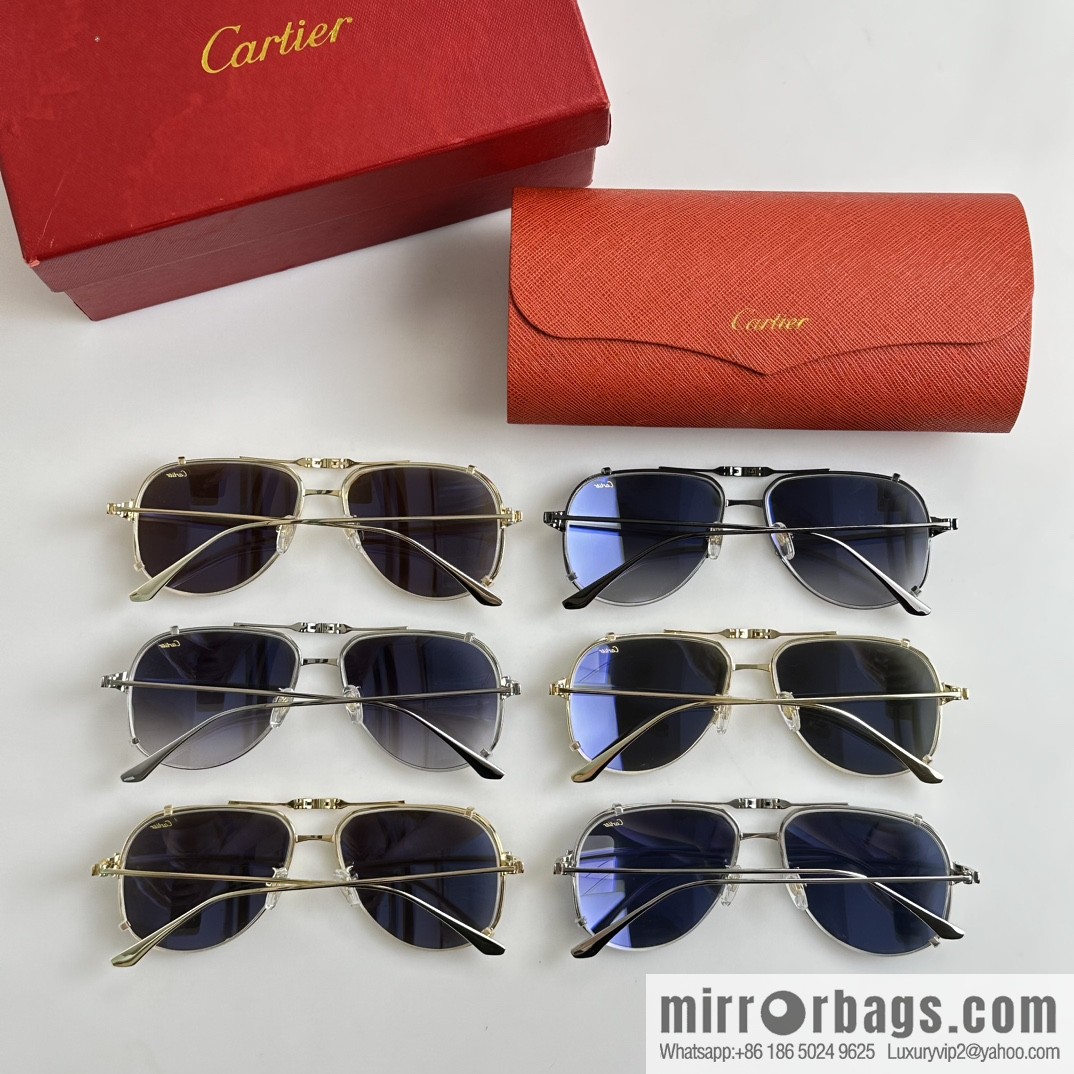Cartier Metal Frame Unisex Sunglasses Cartier
