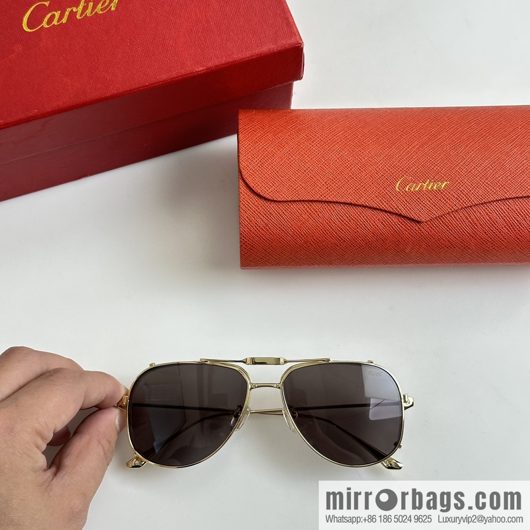 Cartier Metal Frame Unisex Sunglasses Cartier